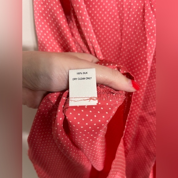 100% Silk Wrap Blouse | Polka Dot |‎ Size 8 - Picture 4 of 5
